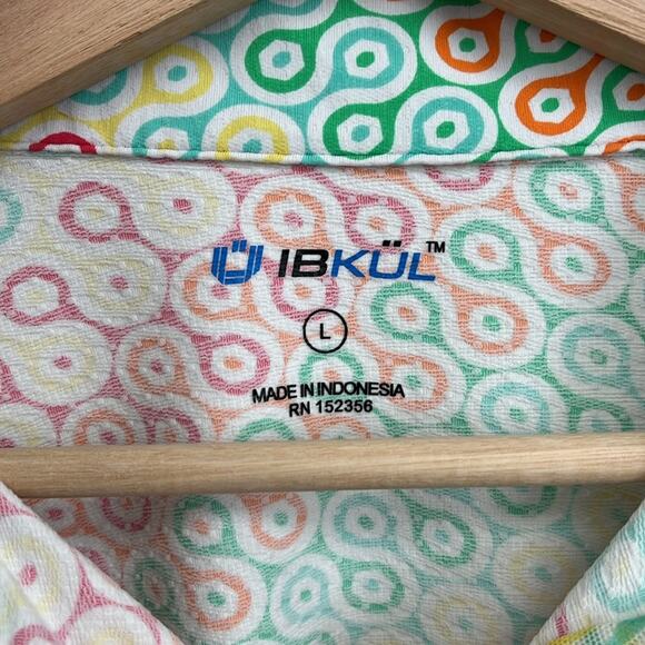 Ibkul Ribbon Candy Ventilated Mesh Quarter Zip Mock Neck Golf Tennis Shirt - L - Picture 6 of 13